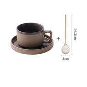 Japanese Retro Coffee Cup And Saucer Set Thick Ceramic Vie Cup Mug