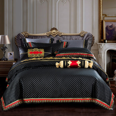 Luxurious Silk Series Palace Style Embroidered Jacquard/Cotton Bedding Set