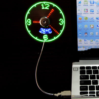 USB Clock  Word Fan Led Light Fan Mini Fan USB