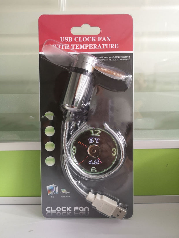 USB Clock  Word Fan Led Light Fan Mini Fan USB