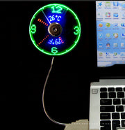 USB Clock  Word Fan Led Light Fan Mini Fan USB