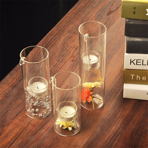 Minimalist Transparent Glass Cylindrical Oil Lamp