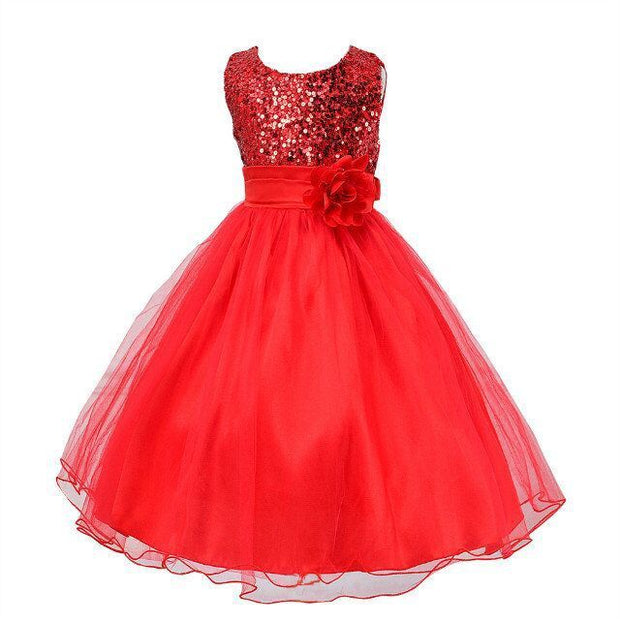 Baby Sequin Dress Flower Girl Wedding Princess Dress