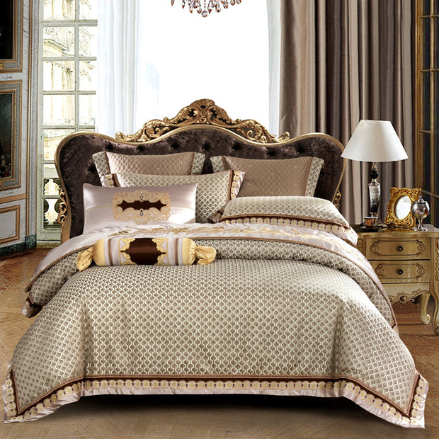 Luxurious Silk Series Palace Style Embroidered Jacquard/Cotton Bedding Set