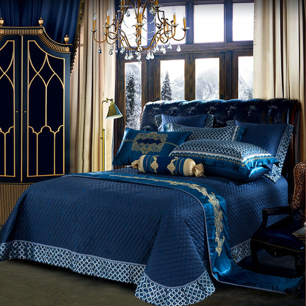 Luxurious Silk Series Palace Style Embroidered Jacquard/Cotton Bedding Set