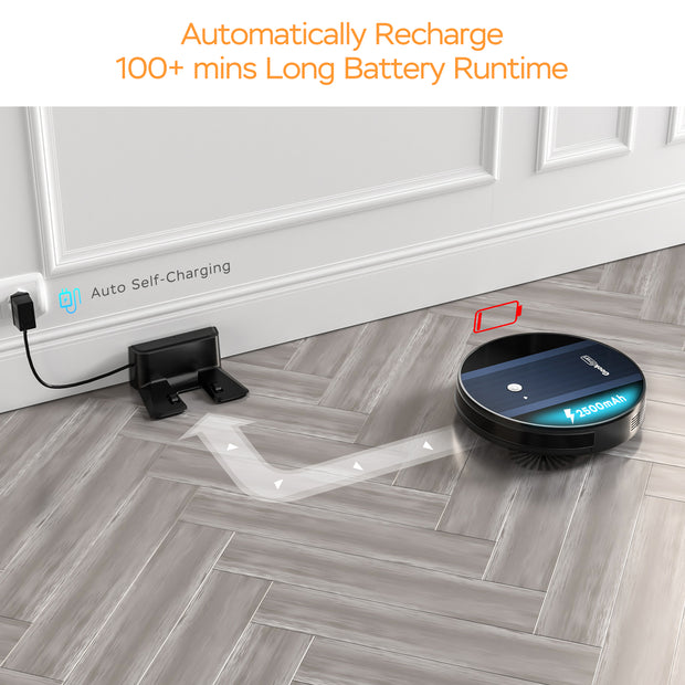 Geek Smart Robot Vacuum Cleaner G6 Plus, Ultra-Thin, 1800Pa Strong Suction, Automatic Self-Charging, Wi-Fi Connectivity, App Control, Custom Cleaning, Great For Hard Floors To Carpets.Ban On Amazon