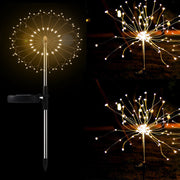 New Ground Plug Solar Fireworks Light LED Light String Copper Wire Outdoor Garden Decoration Star Lights Christmas Lights