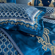 Luxurious Silk Series Palace Style Embroidered Jacquard/Cotton Bedding Set
