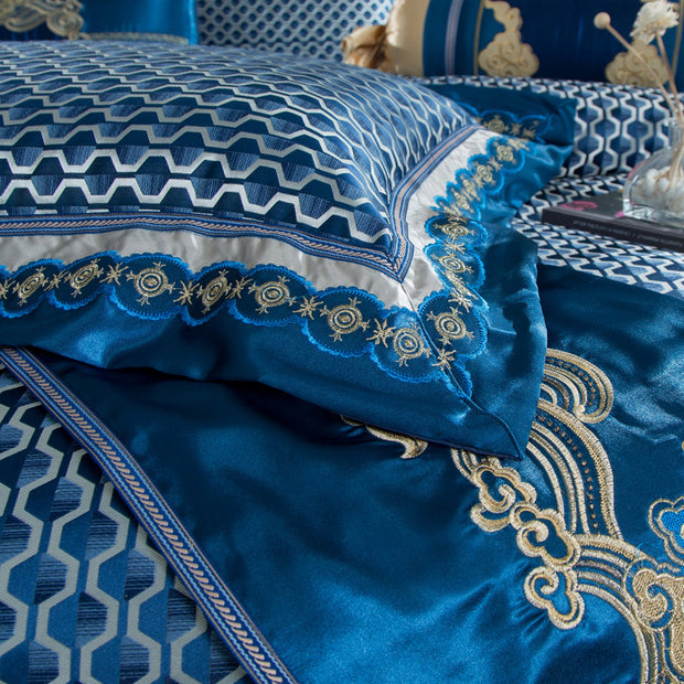 Luxurious Silk Series Palace Style Embroidered Jacquard/Cotton Bedding Set