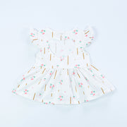 Baby Love Lvkong Dress Female Baby Fly Sleeve Flower Print Dress Cotton Children New Kids Clothing