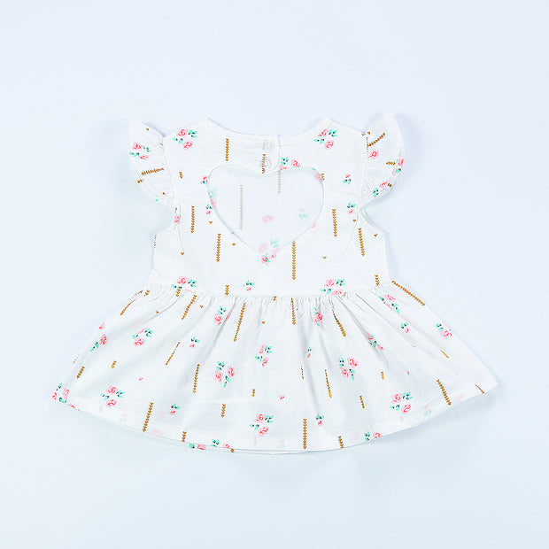 Baby Love Lvkong Dress Female Baby Fly Sleeve Flower Print Dress Cotton Children New Kids Clothing