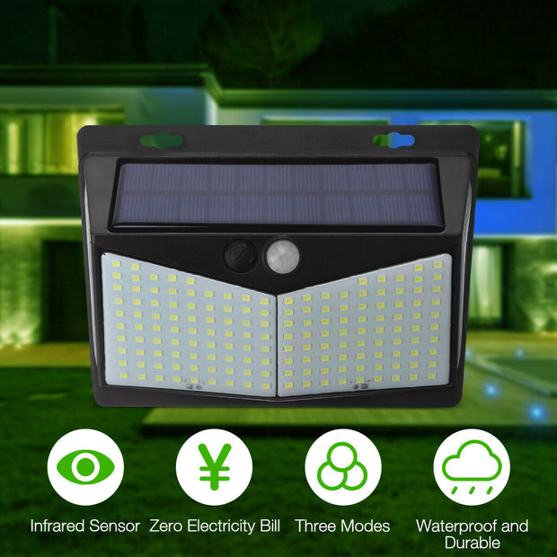 Solar Power Light Motion Sensor Outdoor Yard Garden Wall Lamp Waterproof 208 LED