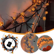 Halloween LED Willow Vine String Light Bat Pumpkin