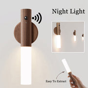 Auto LED USB Magnetic Wood Wireless Night Light