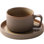 Japanese Retro Coffee Cup And Saucer Set Thick Ceramic Vie Cup Mug