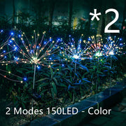 New Ground Plug Solar Fireworks Light LED Light String Copper Wire Outdoor Garden Decoration Star Lights Christmas Lights