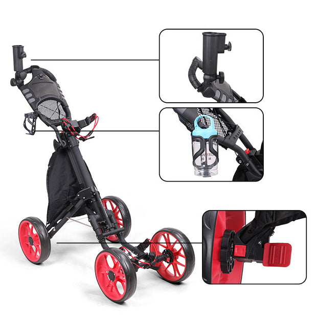 Foldable 4 Wheels Golf Trolley Golf Supplies