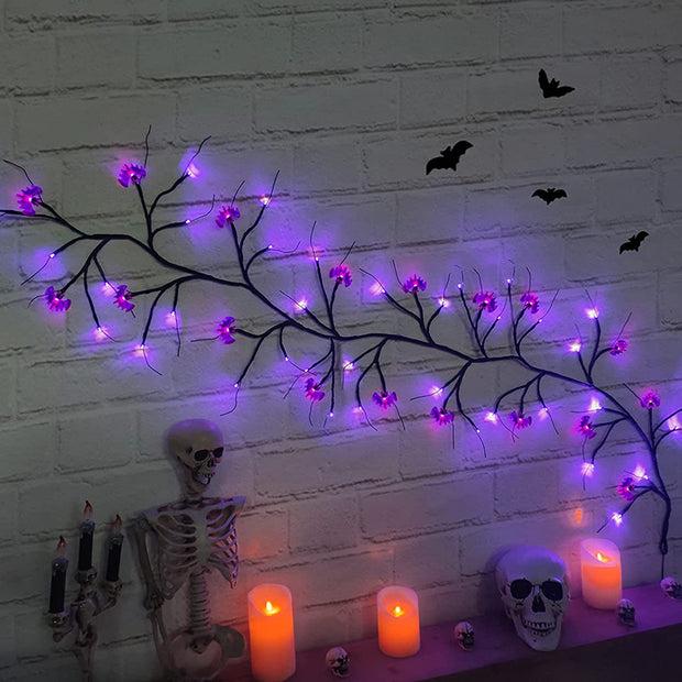 Halloween LED Willow Vine String Light Bat Pumpkin