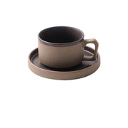 Japanese Retro Coffee Cup And Saucer Set Thick Ceramic Vie Cup Mug