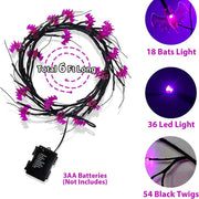Halloween LED Willow Vine String Light Bat Pumpkin