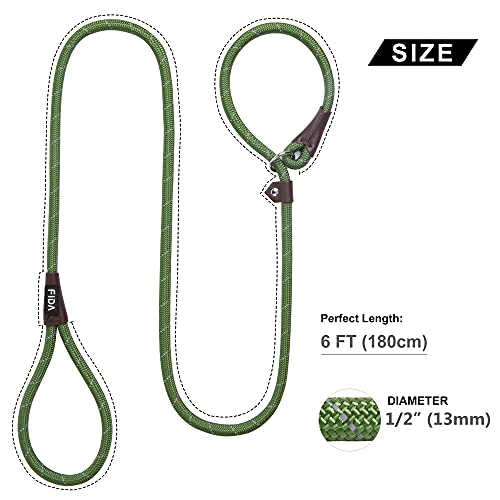 Fida Heavy Duty Dog Loop Leash with Highly Reflective threads