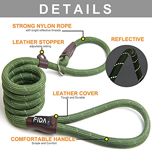 Fida Heavy Duty Dog Loop Leash with Highly Reflective threads